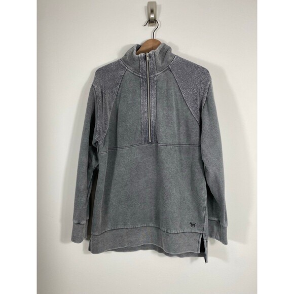Victoria’s Secret PINK Quarter Zip Pullover Sweatshirt – Gray, Size Small - Picture 1 of 7